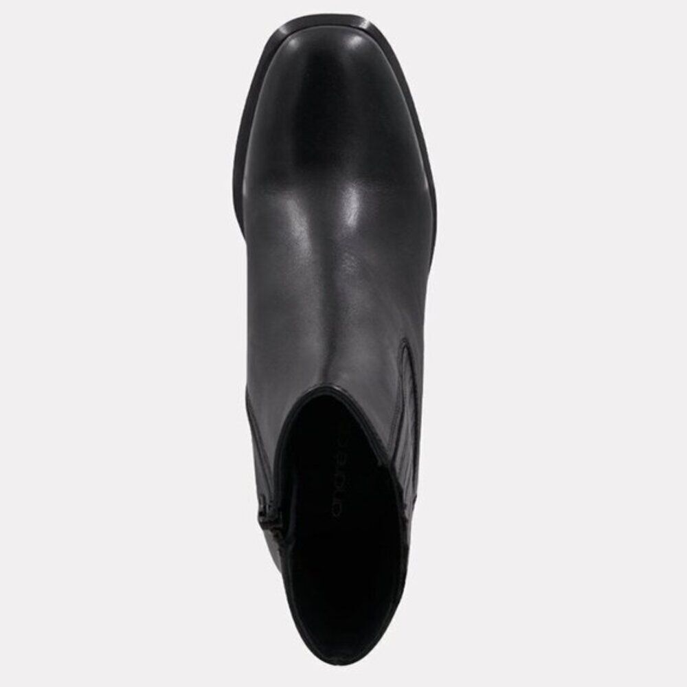 Andre Assous Black Leather Block Heel Ankle Boots - Picture 7 of 7